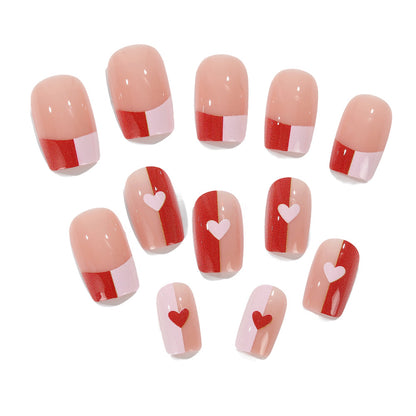Artificial nails with romantic heart patterns Acalora