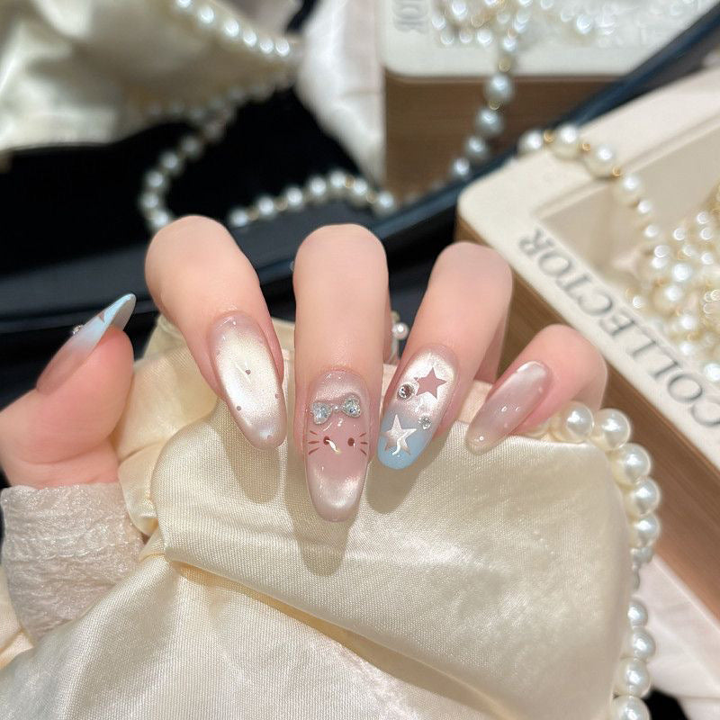 Creative nail art set with sparkling star and animal designs Acalora