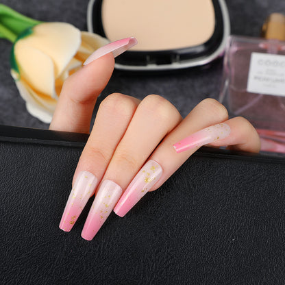 Elegant artificial nails with gold accents Acalora