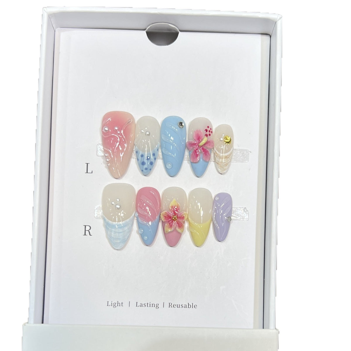 Artistic Floral Stiletto Press-On Nail Set Acalora