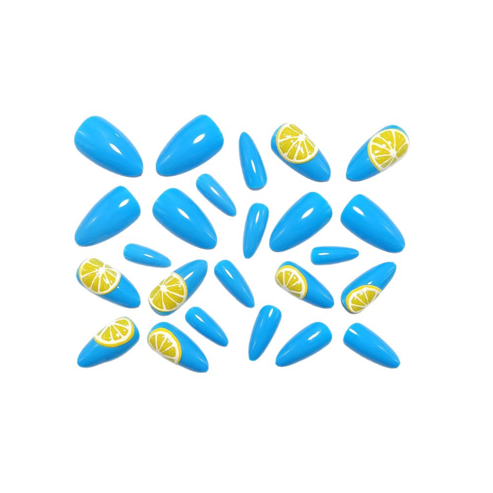 Artificial nails in fresh lemon design Acalora