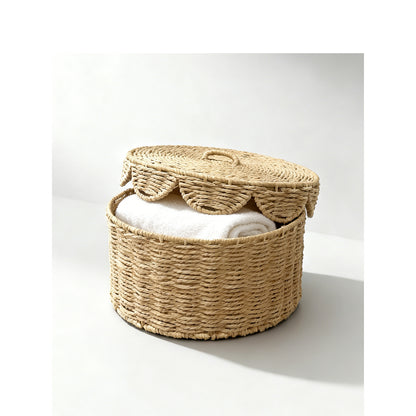 Decorative storage basket with lid Acalora