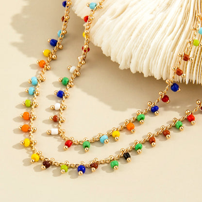 Colorful Beaded Anklet Acalora