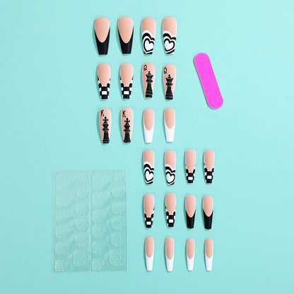 Art Nail Set with Creative Chess Designs Acalora