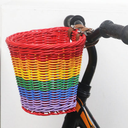 Decorative Woven Storage Basket with Leather Handles Acalora