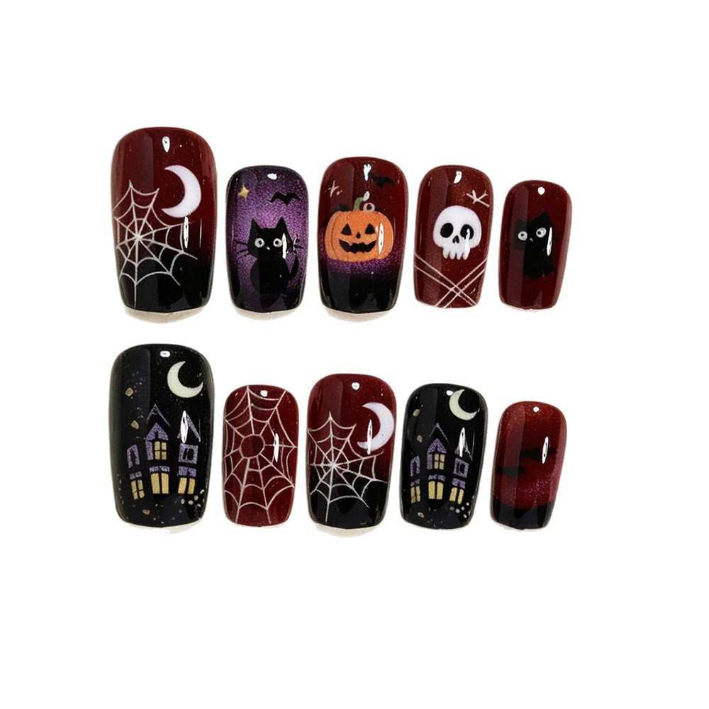 Halloween-Themed Press-On Nail Art Acalora