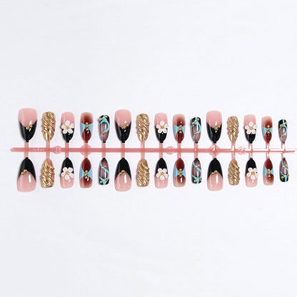 Artificial nail set with filigree floral decorations and glamorous accents Acalora