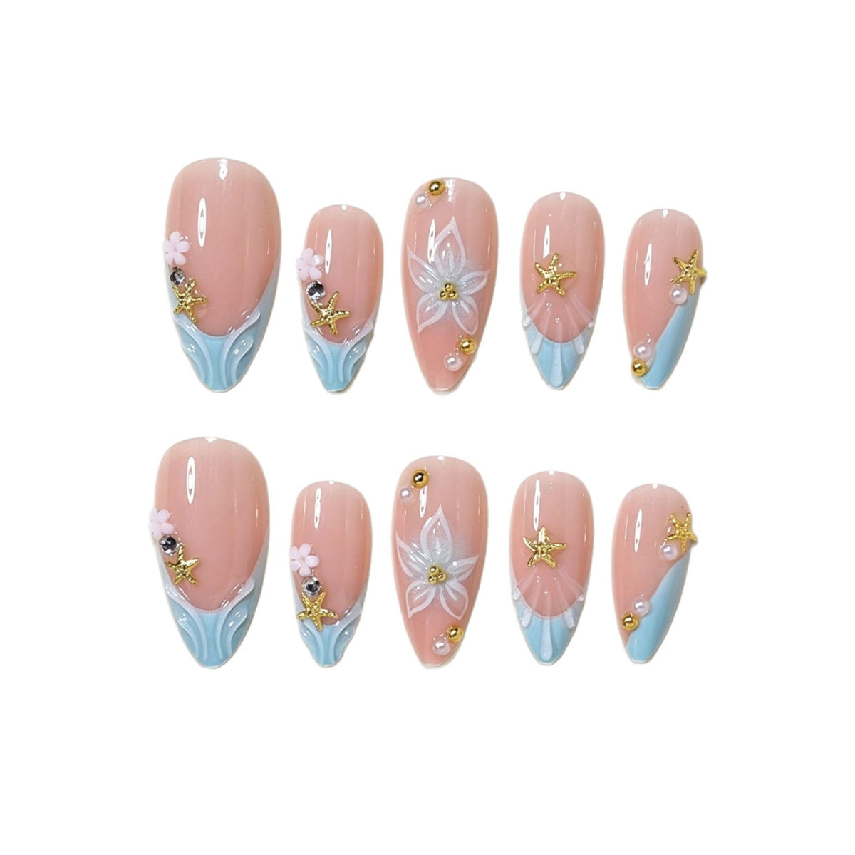 Artistic Butterfly-Themed Press-On Nail Art Acalora