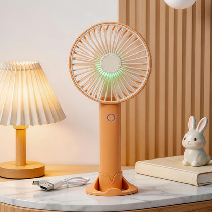 Women's Portable Handheld Fan with USB Charging Function and LED Lighting Karnz