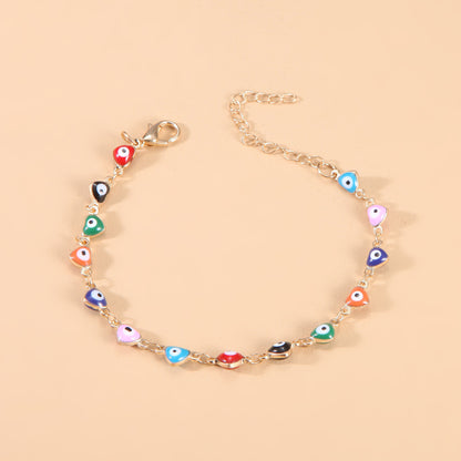 Colorful Evil Eye Charm Anklet Acalora