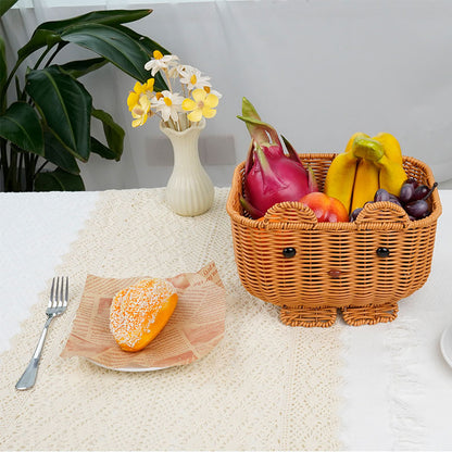 Cute Animal-Themed Woven Storage Basket Acalora