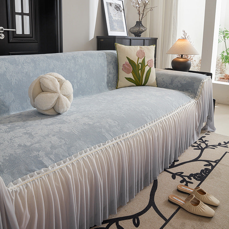 Elegant Fringed Sofa Cover