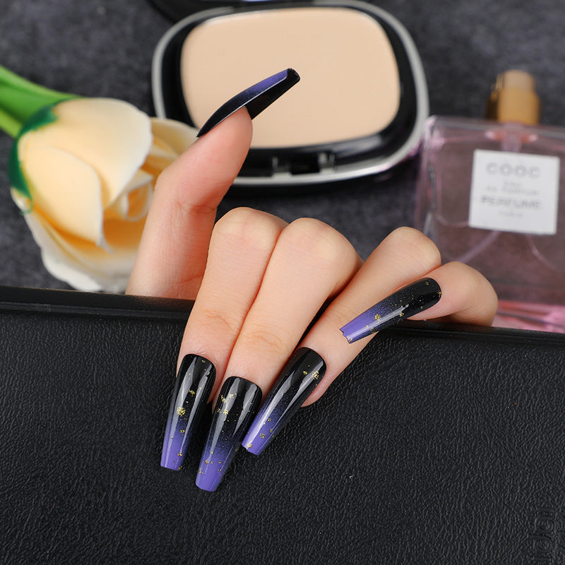 Elegant artificial nails with gold accents Acalora