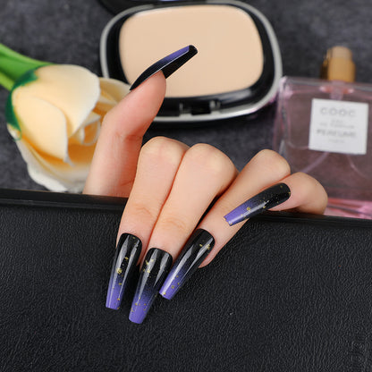 Elegant artificial nails with gold accents Acalora