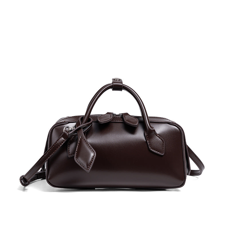 Structured Leather Mini Satchel Acalora