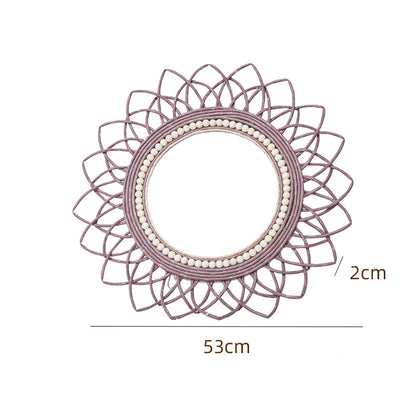 Decorative wall mirror with rattan frame Acalora