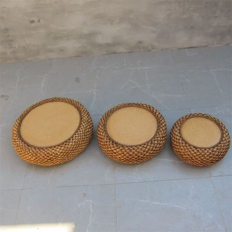 Handcrafted Braided Seat Pouf Acalora