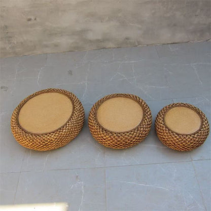Handcrafted Braided Seat Pouf Acalora