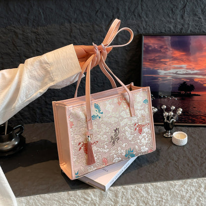 Embroidered Butterfly Pattern Handbag Acalora