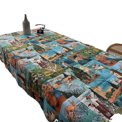 Artistic Floral Tapestry Tablecloth
