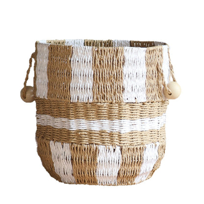 Handcrafted storage bucket made of pocket fabric Acalora