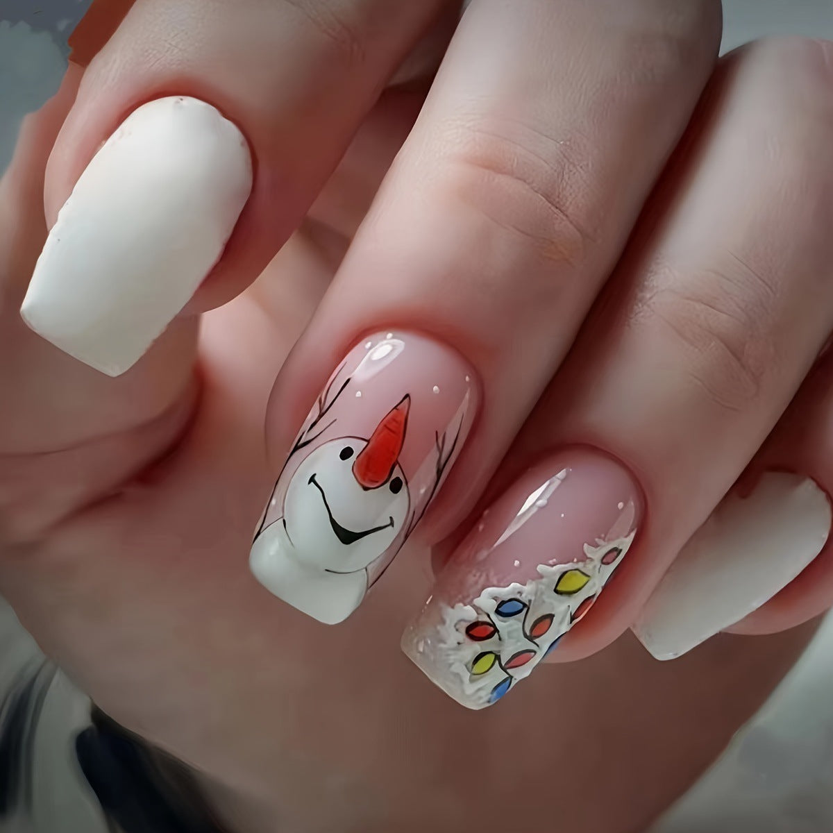 Festive Winter Nail Art Acalora
