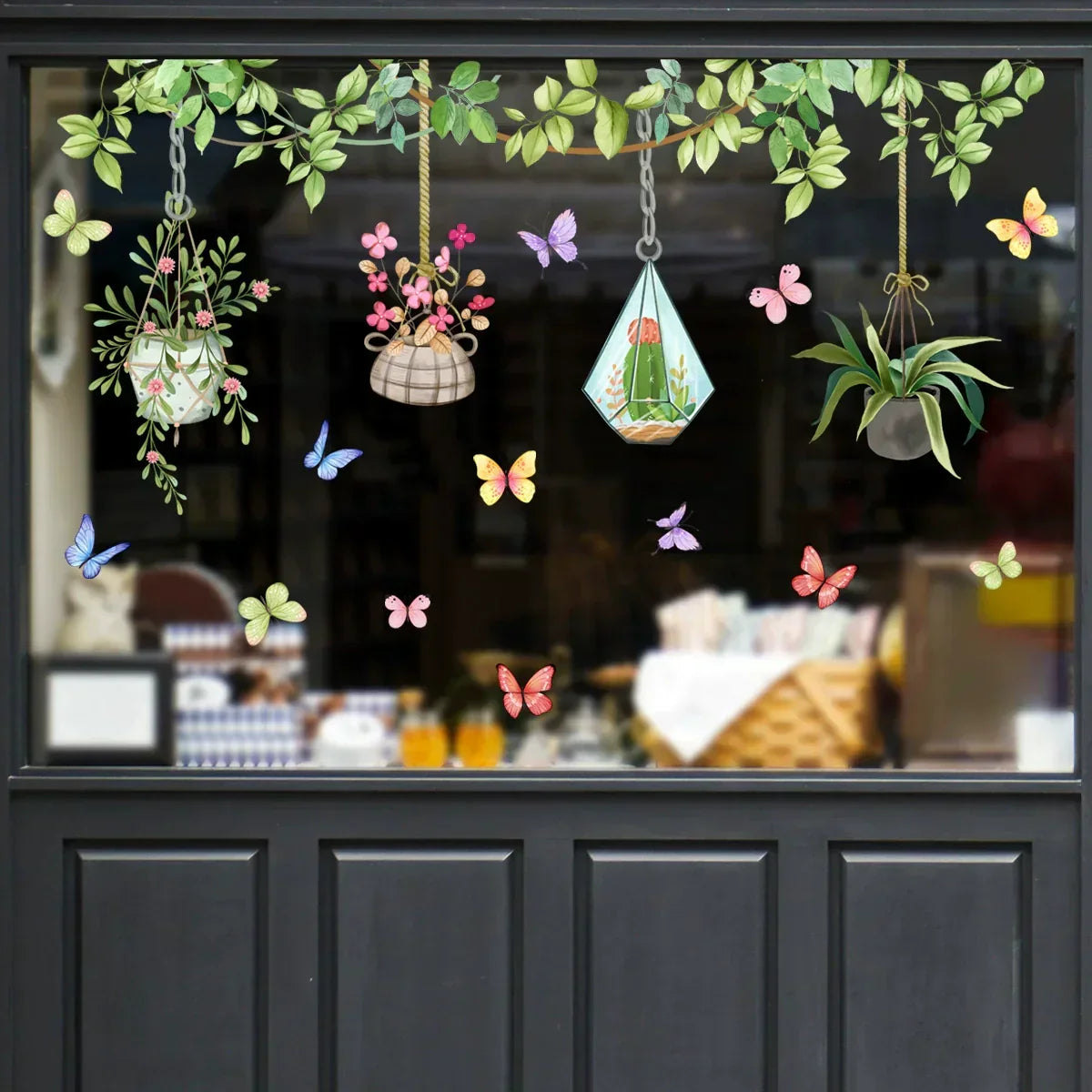 BowLift | 💐 Colorful Floral Bouquet Window Sticker 🖼️ (Removable without leaving marks)