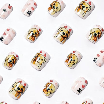 Playful Dog-Themed Nail Art Acalora