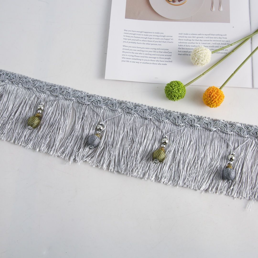 Luxury Fringe Braid with Bead Trim Acalora