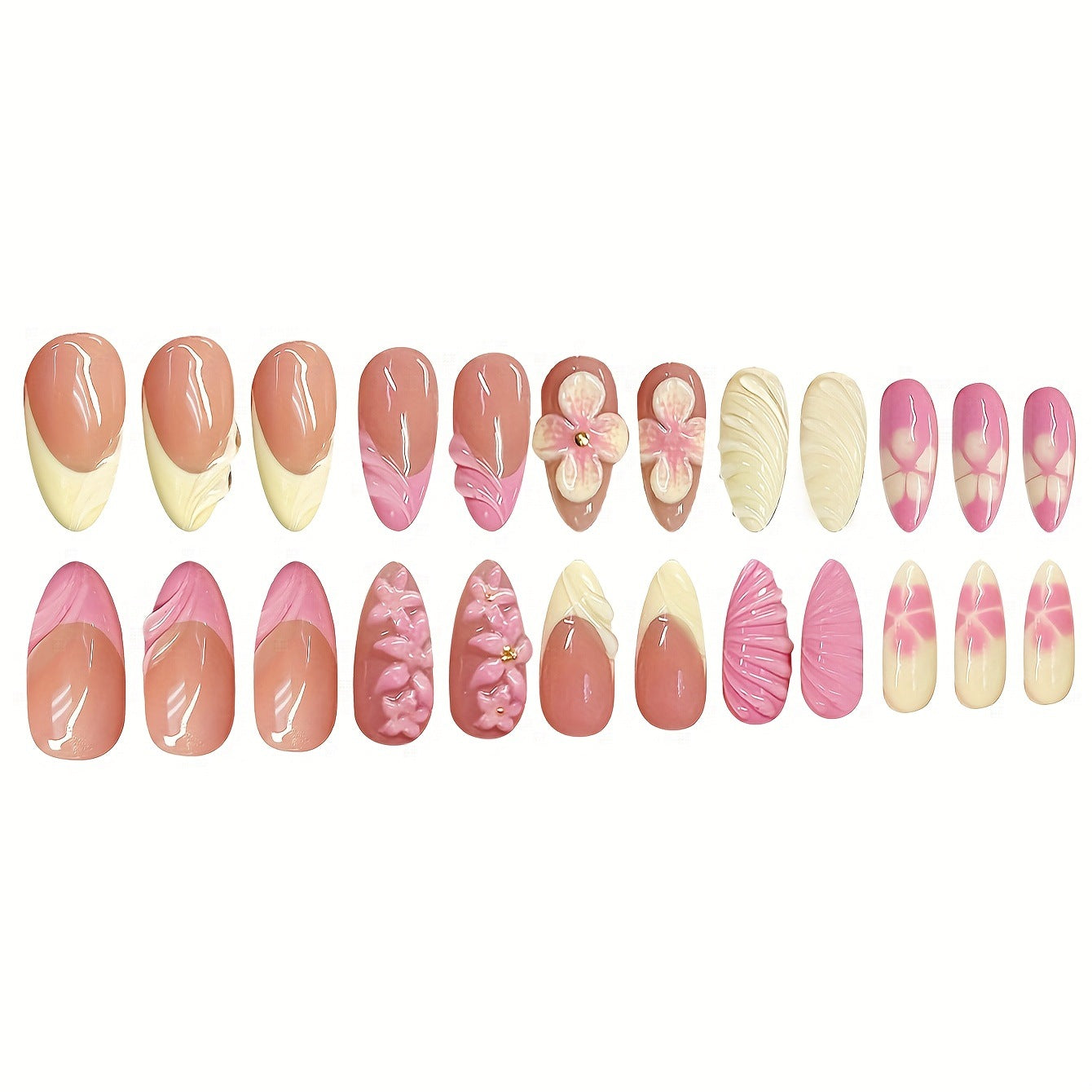 Artistic 3D Floral Nail Art Acalora
