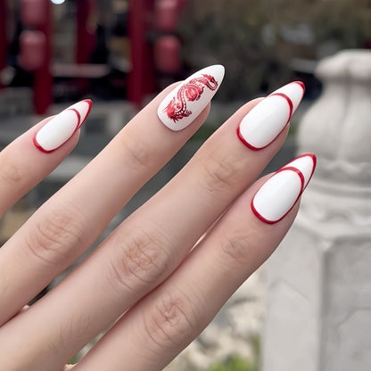 Artistic nails with dragon motif Acalora