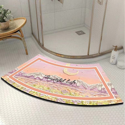 Artistic Curved Bath Mat