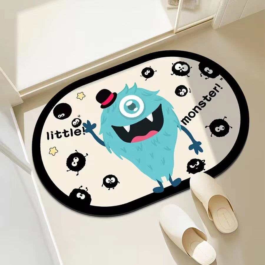 Playful Monster-Themed Bath Mat