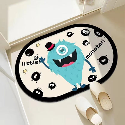 Playful Monster-Themed Bath Mat
