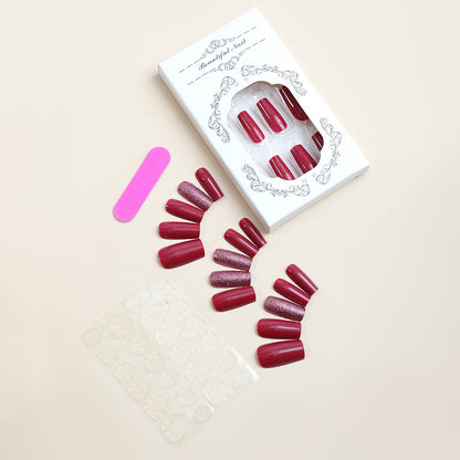 Decorative Press-On Nail Set with Glittered and Classic Designs Acalora