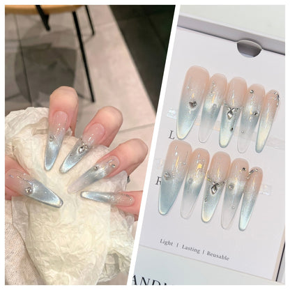 Artistic Stiletto Press-On Nail Set with Charming Patterns Acalora