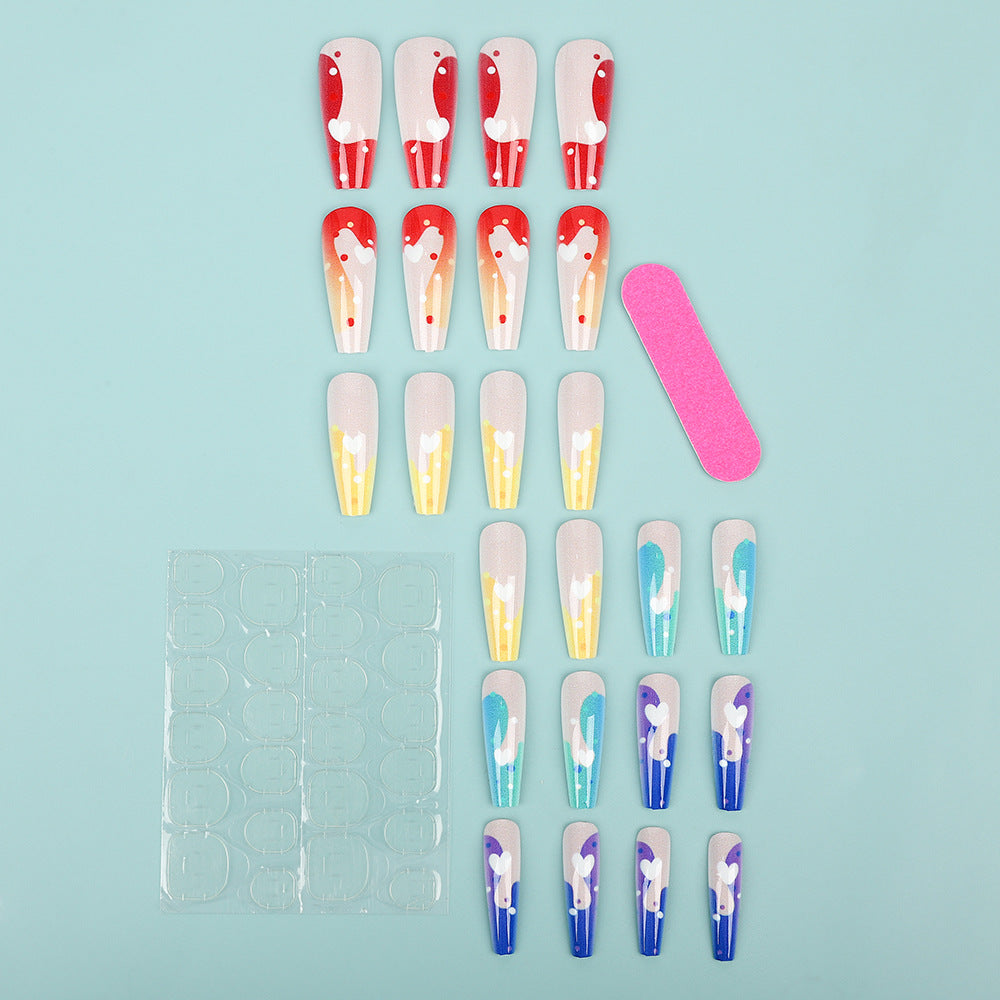 Acrylic Nail Set with Colorful and Creative Designs Acalora