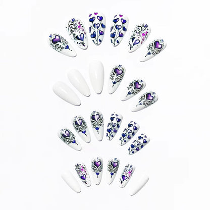 Artistic Heart-Design Nail Art Acalora