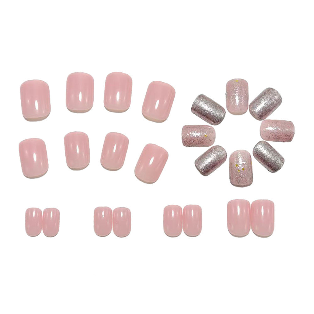 Acrylic nail set with glitter and gradient effects Acalora