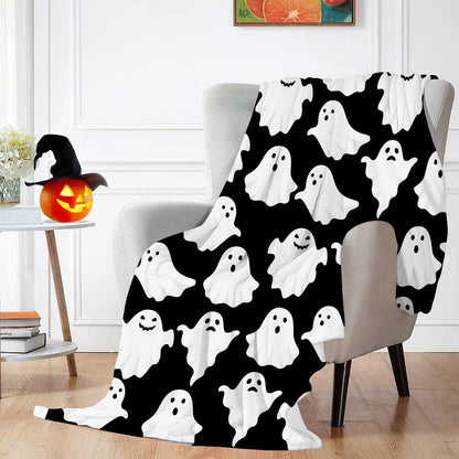 Spooky Ghost Pattern Throw Blanket