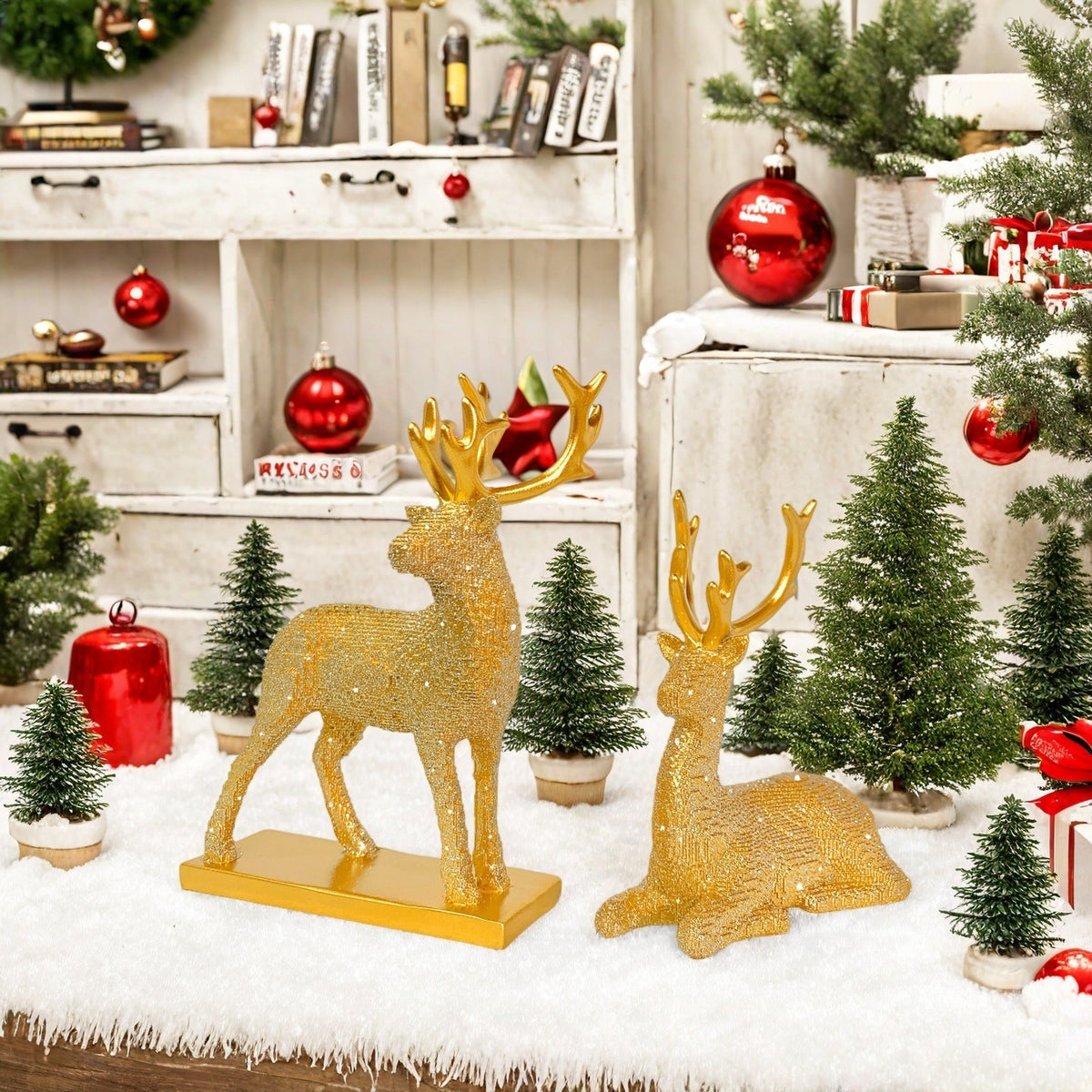Glittering Reindeer Decorative Figure Acalora