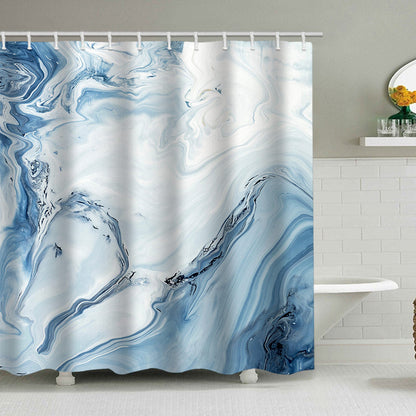 Elegant Marble-Patterned Shower Curtain