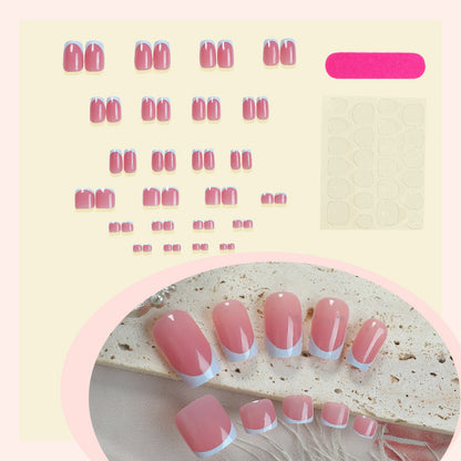 Artistic French Tip Press-On Nails Set Acalora
