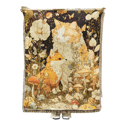 Artistic Cat-Themed Cozy Throw Blanket