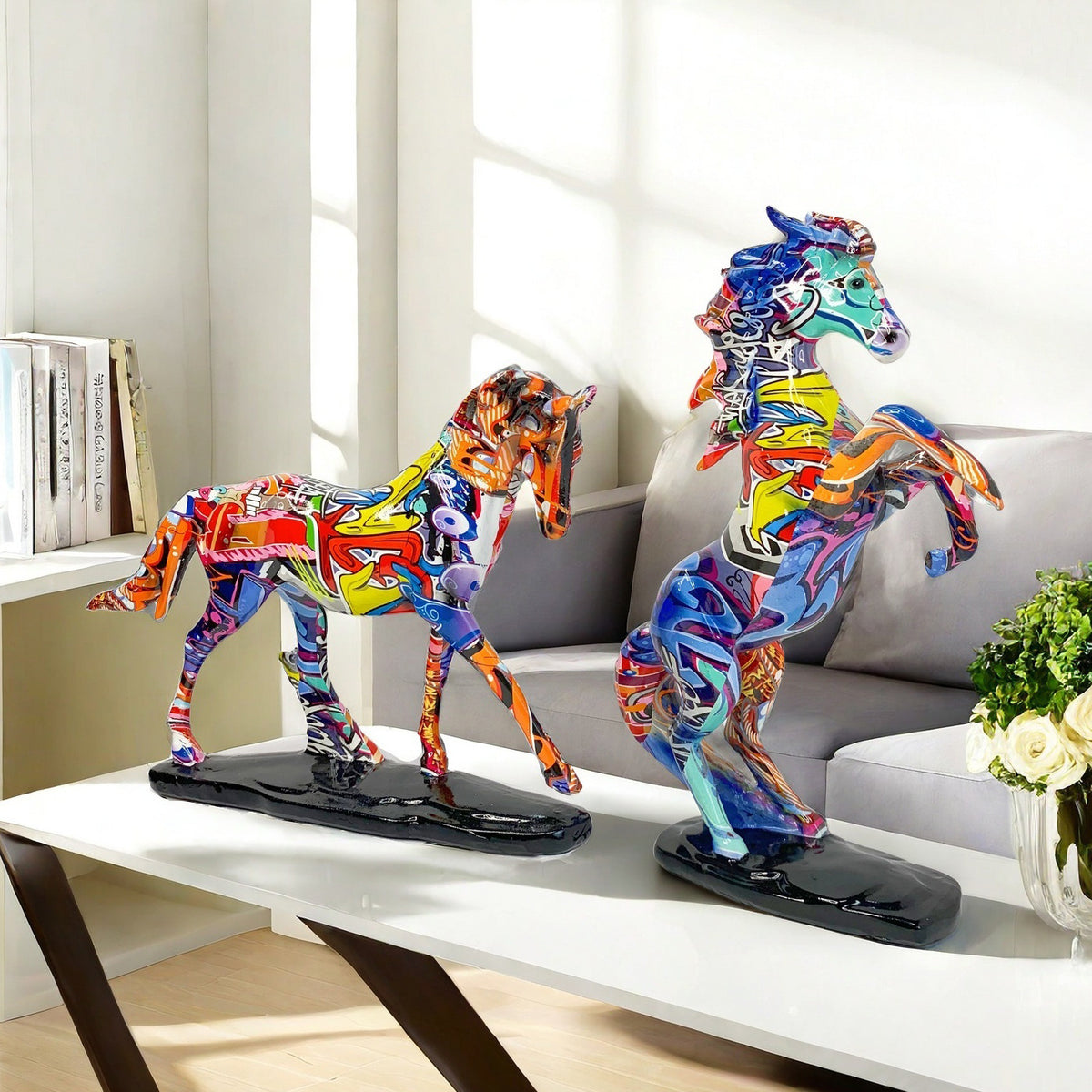 Artful Running Horse Sculpture Acalora