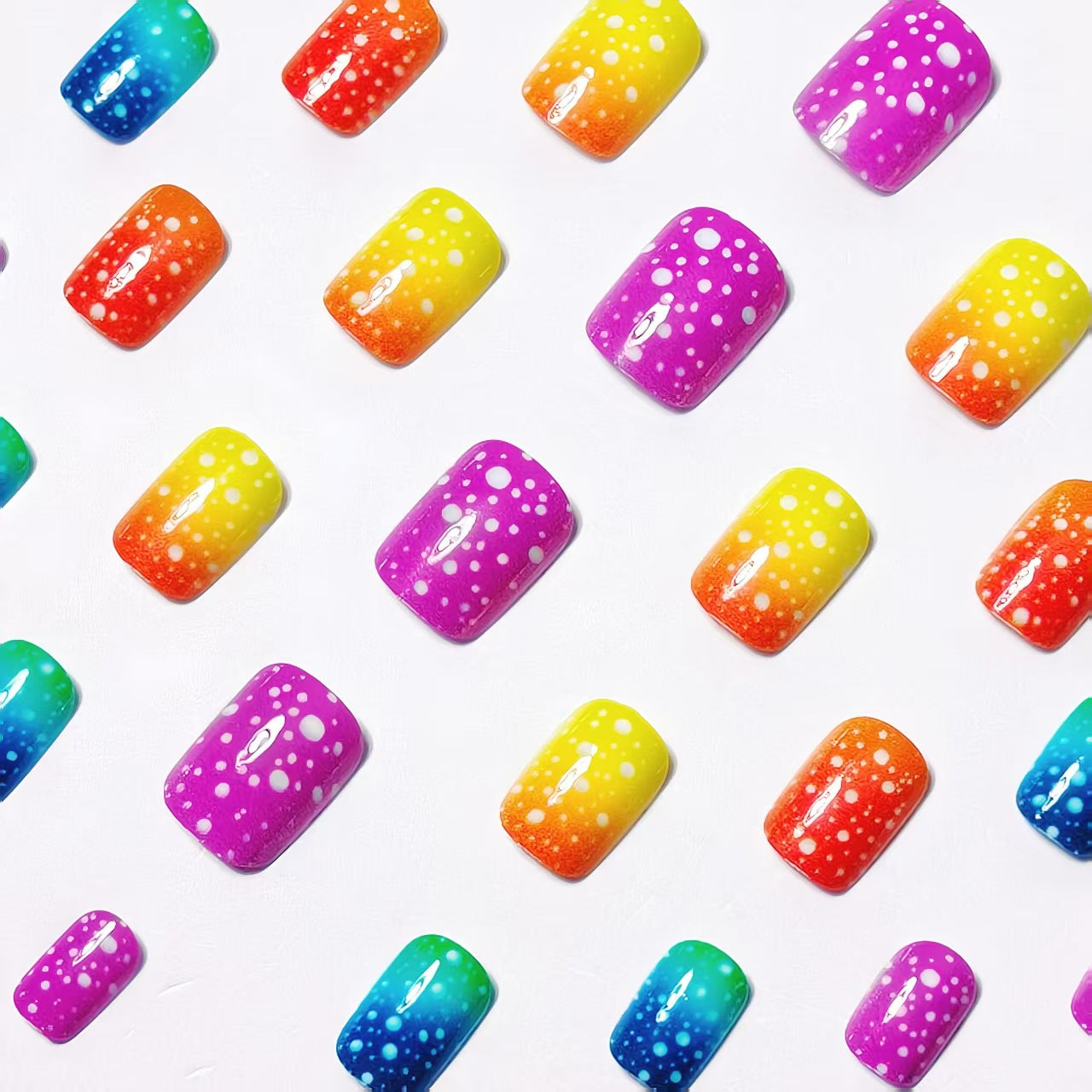 Vibrant Gradient Nail Art Acalora