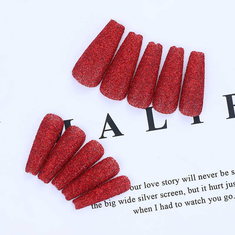 High-quality artificial nails with glitter effects Acalora