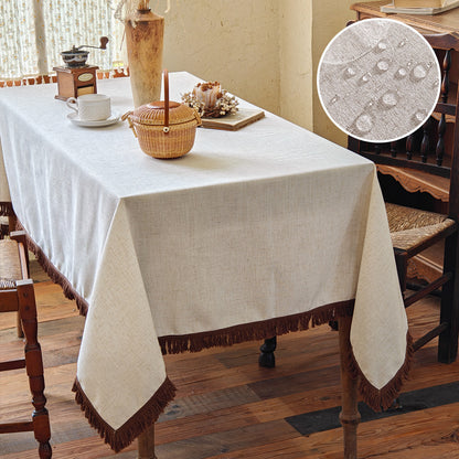 Elegant Fringe Tablecloth