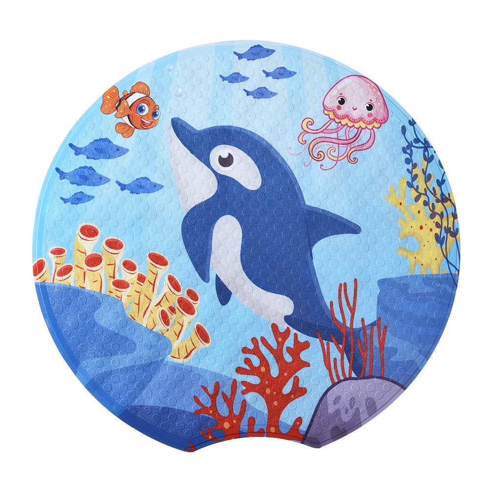 Cartoon Ocean-Themed Bath Mat