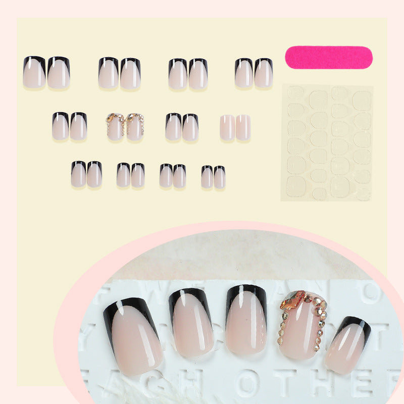 Premium Ombre Press-On Nail Set with Decorative Accents Acalora